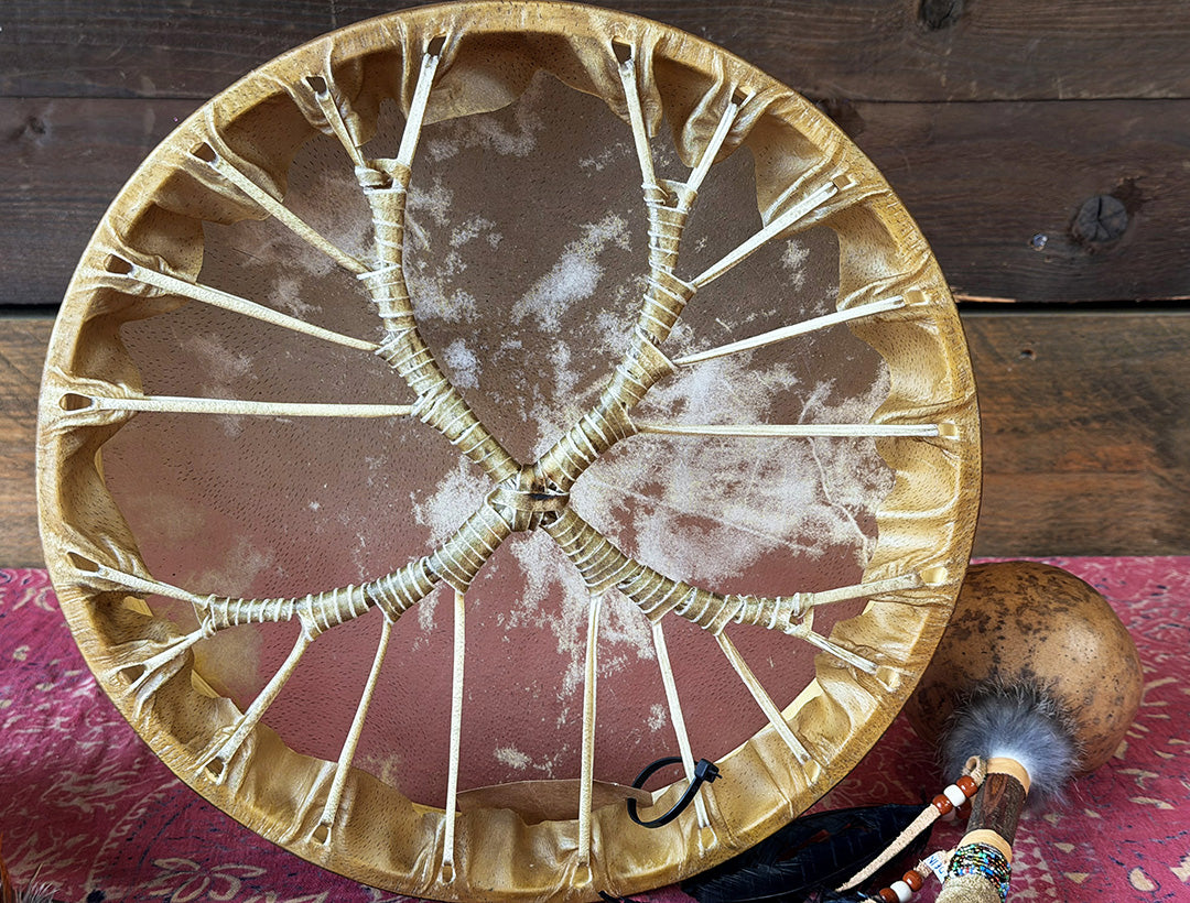 14" Buffalo Shamanic Drum Spiral Spread