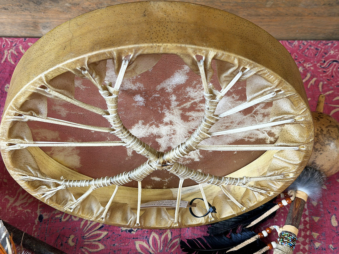 14" Buffalo Shamanic Drum Spiral Spread