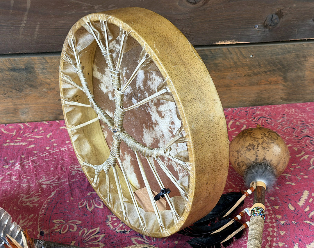 14" Buffalo Shamanic Drum Spiral Spread