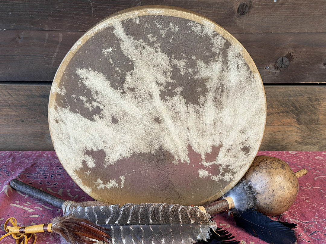 14" Buffalo Shamanic Drum Tri Star