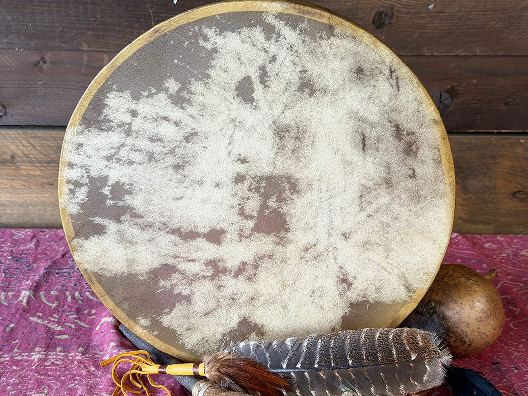 16" Buffalo Shamanic Drum Four Directional Star