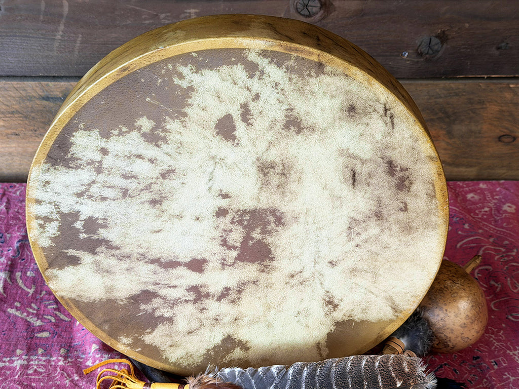 16" Buffalo Shamanic Drum Four Directional Star