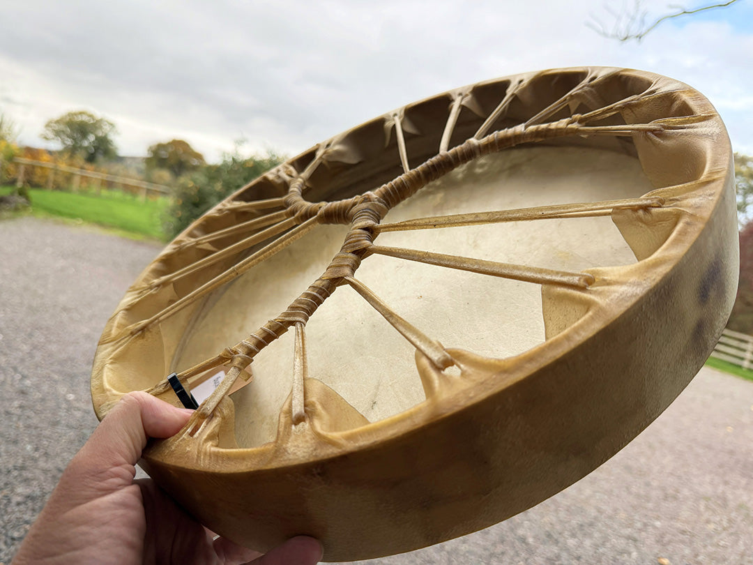 16" Buffalo Shamanic Drum Three Way Spiral