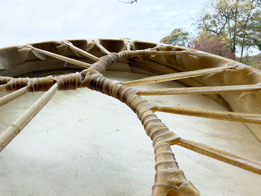 16" Buffalo Shamanic Drum Three Way Spiral