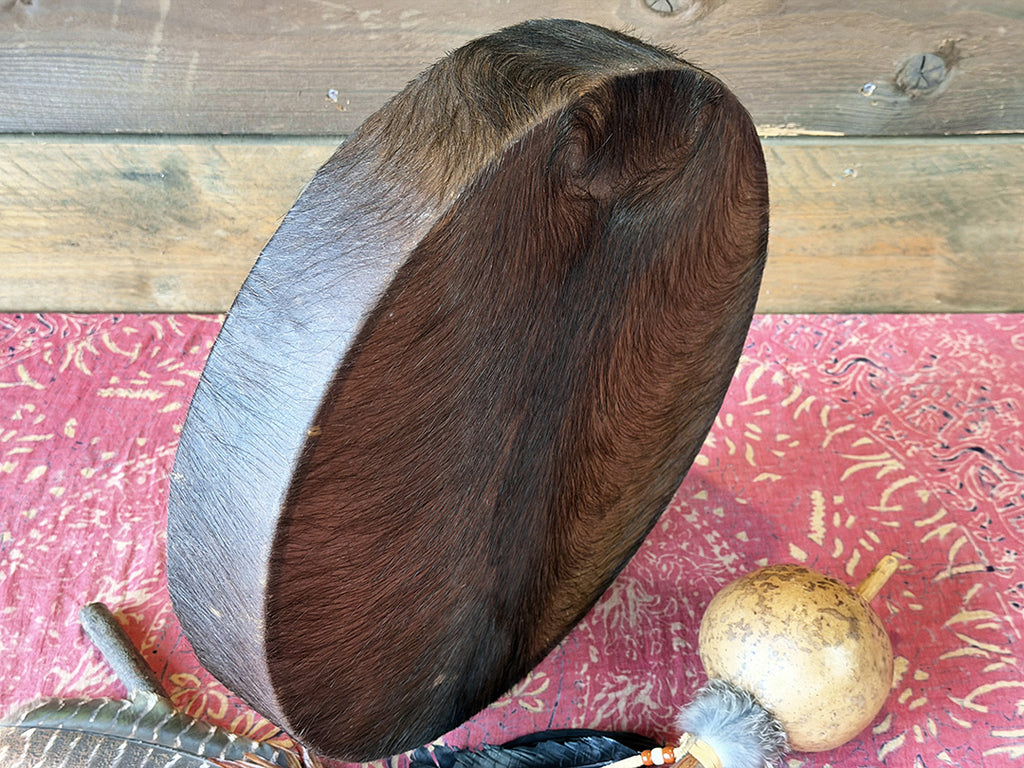 16" Buffalo Shamanic Drum Extended Cross
