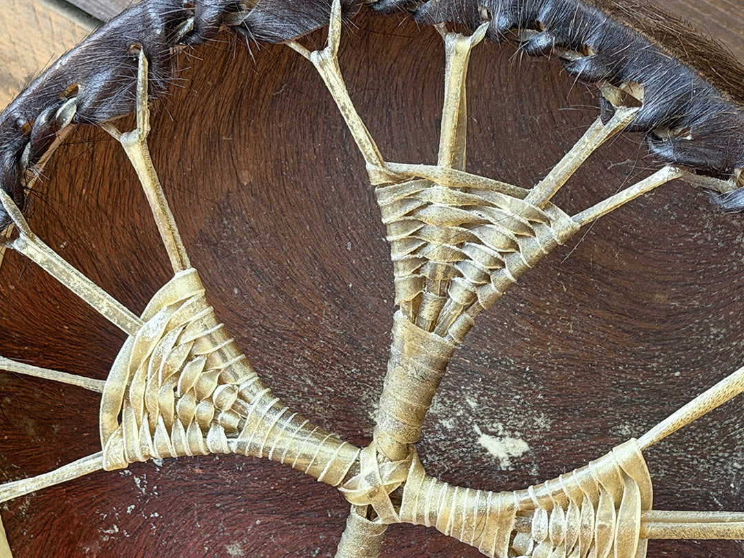 16" Buffalo Shamanic Drum Extended Cross