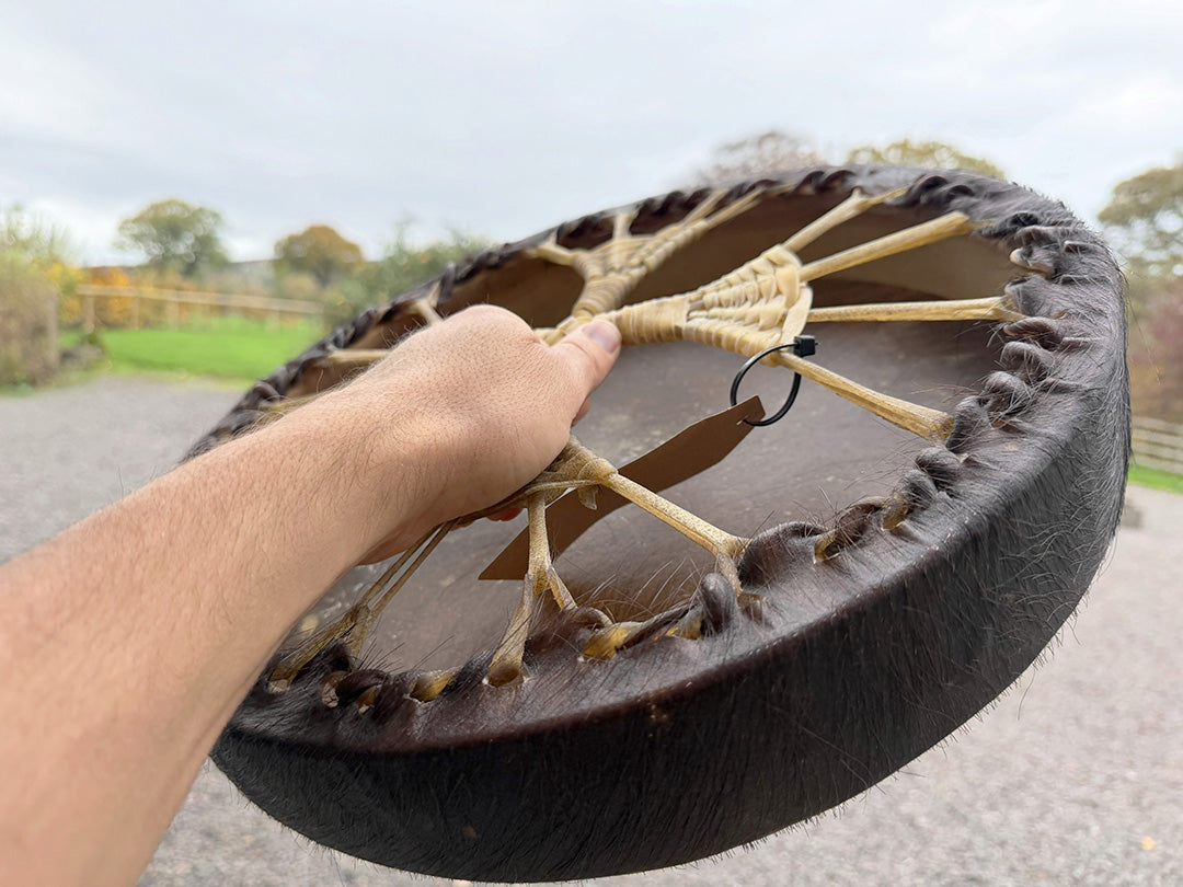16" Buffalo Shamanic Drum Extended Cross