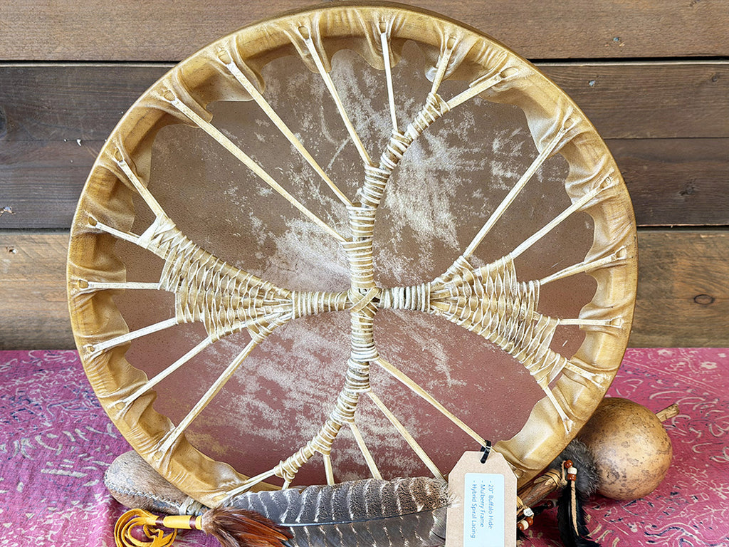 20" Buffalo Shamanic Drum Hybrid Spiral