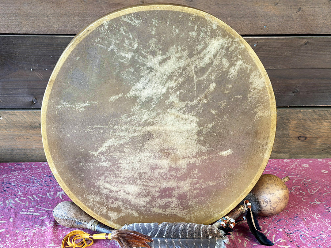 20" Buffalo Shamanic Drum Hybrid Spiral
