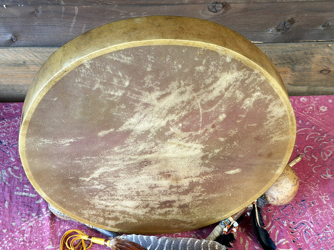 20" Buffalo Shamanic Drum Hybrid Spiral