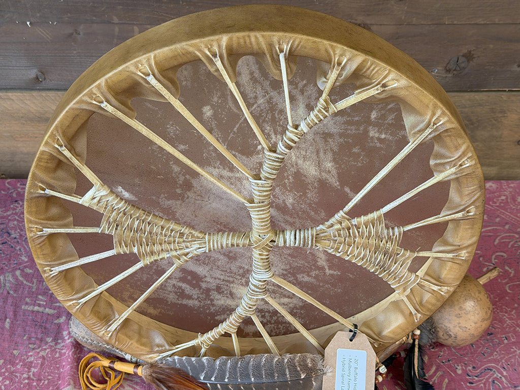 20" Buffalo Shamanic Drum Hybrid Spiral