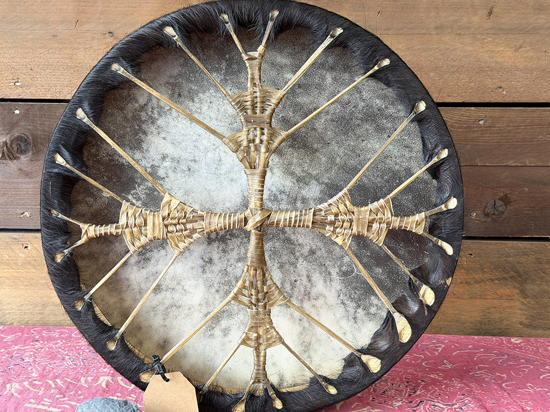 20" Buffalo Shamanic Drum Spiral Spread