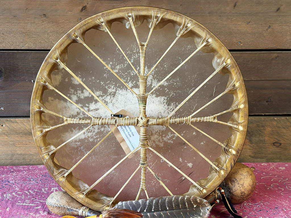 20" Buffalo Shamanic Drum Four Palm