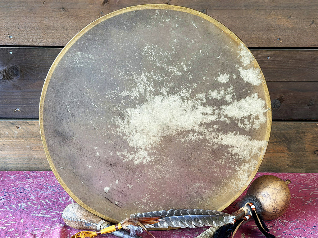 20" Buffalo Shamanic Drum Four Palm