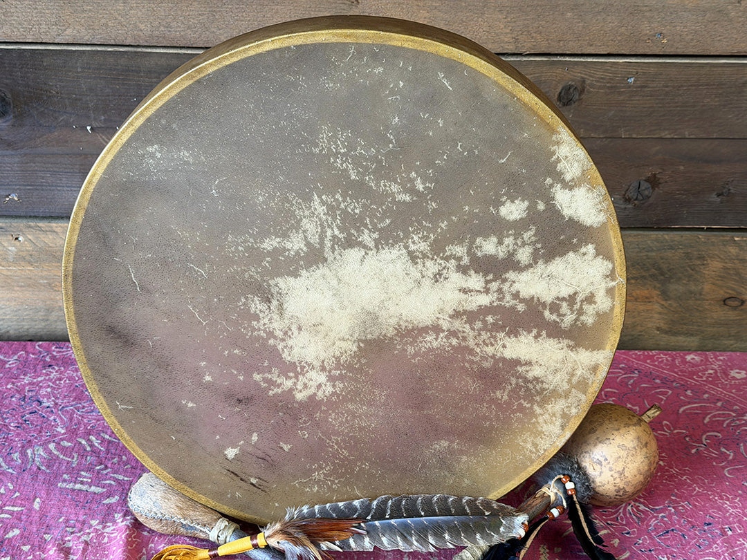 20" Buffalo Shamanic Drum Four Palm