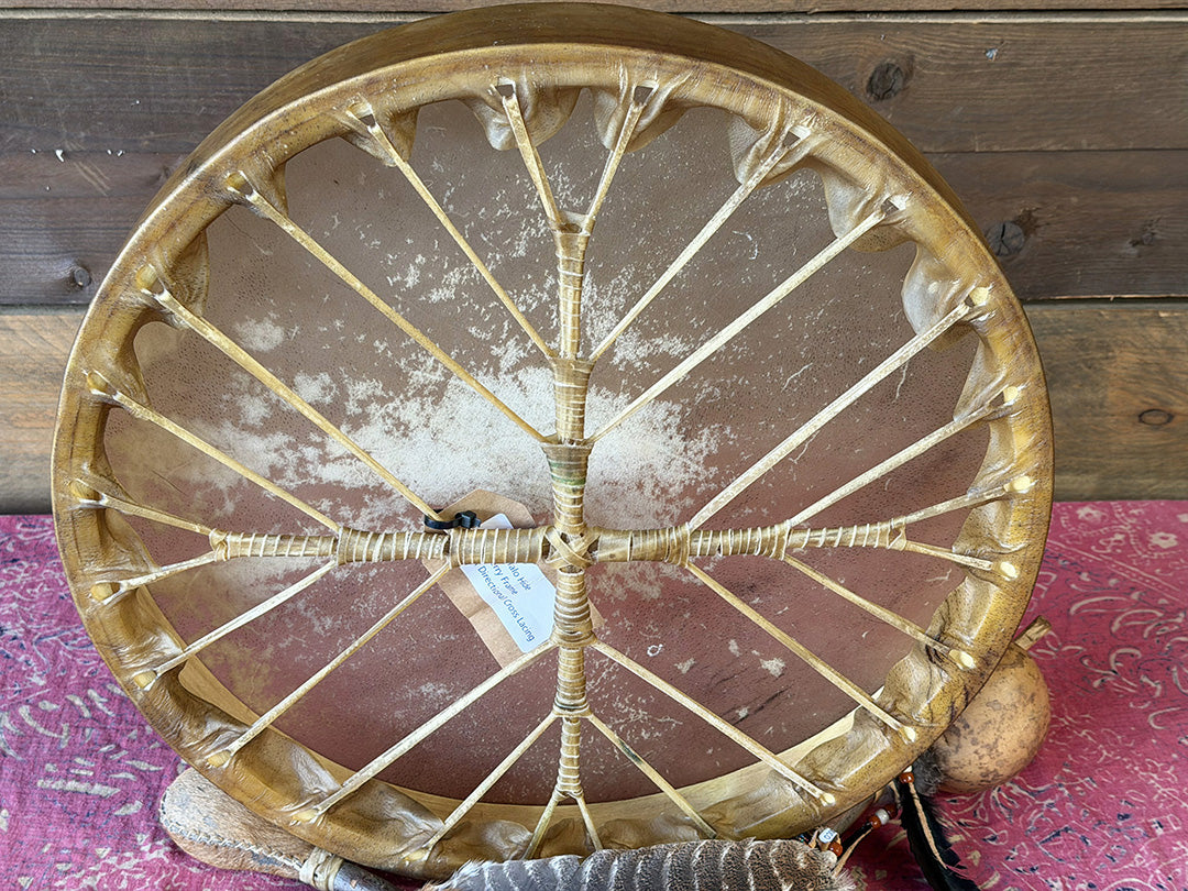 20" Buffalo Shamanic Drum Four Palm