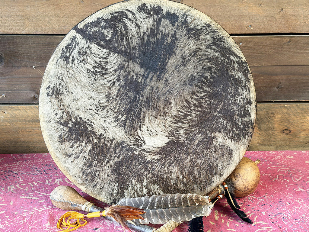 20" Buffalo Shamanic Drum Five Way Cross