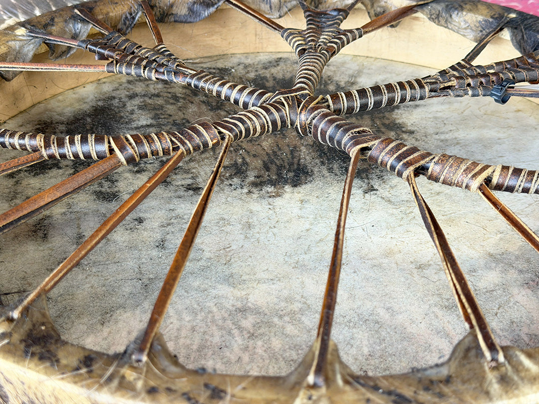 20" Buffalo Shamanic Drum Five Way Cross