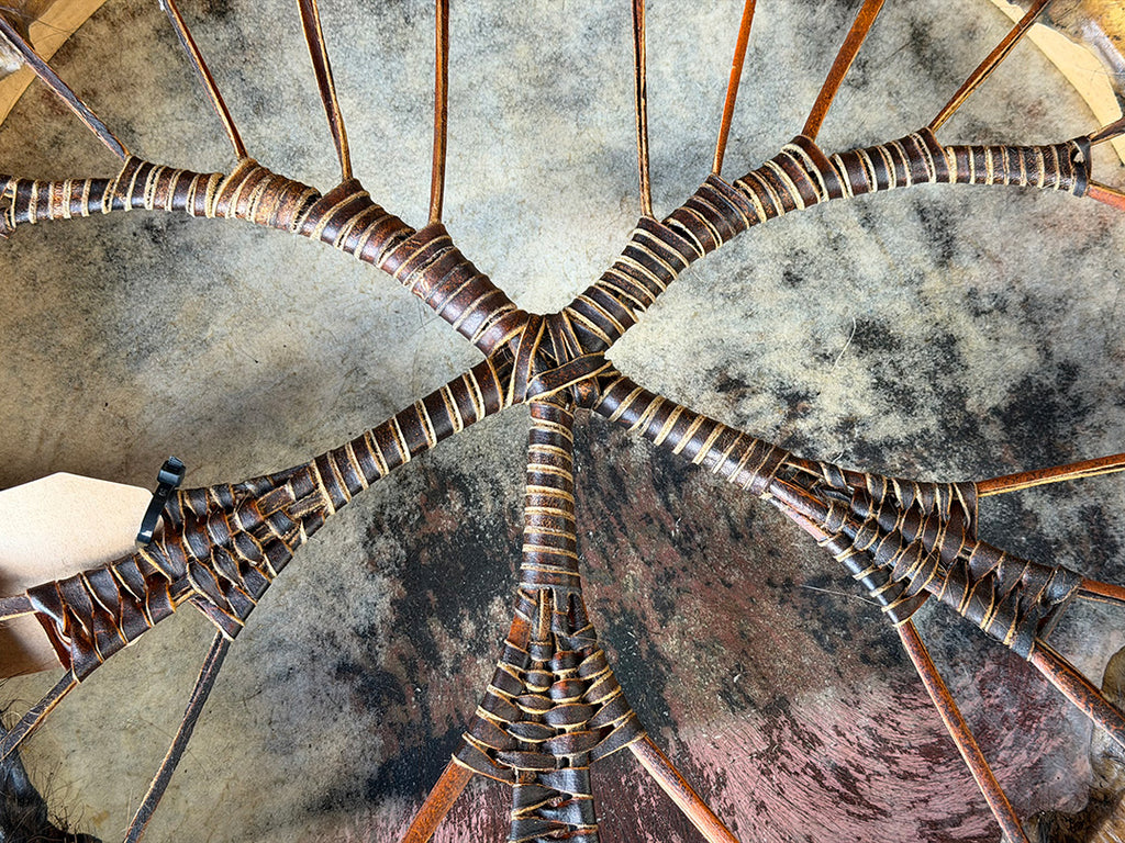 20" Buffalo Shamanic Drum Five Way Cross
