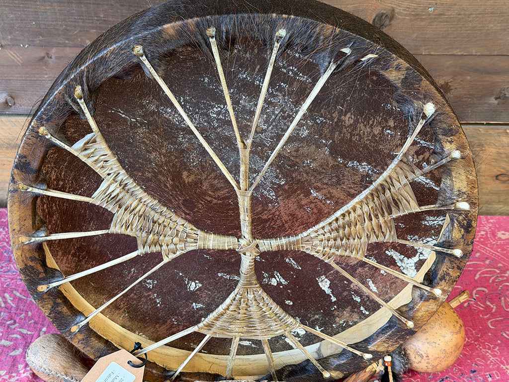 20" Buffalo Shamanic Drum Falcon