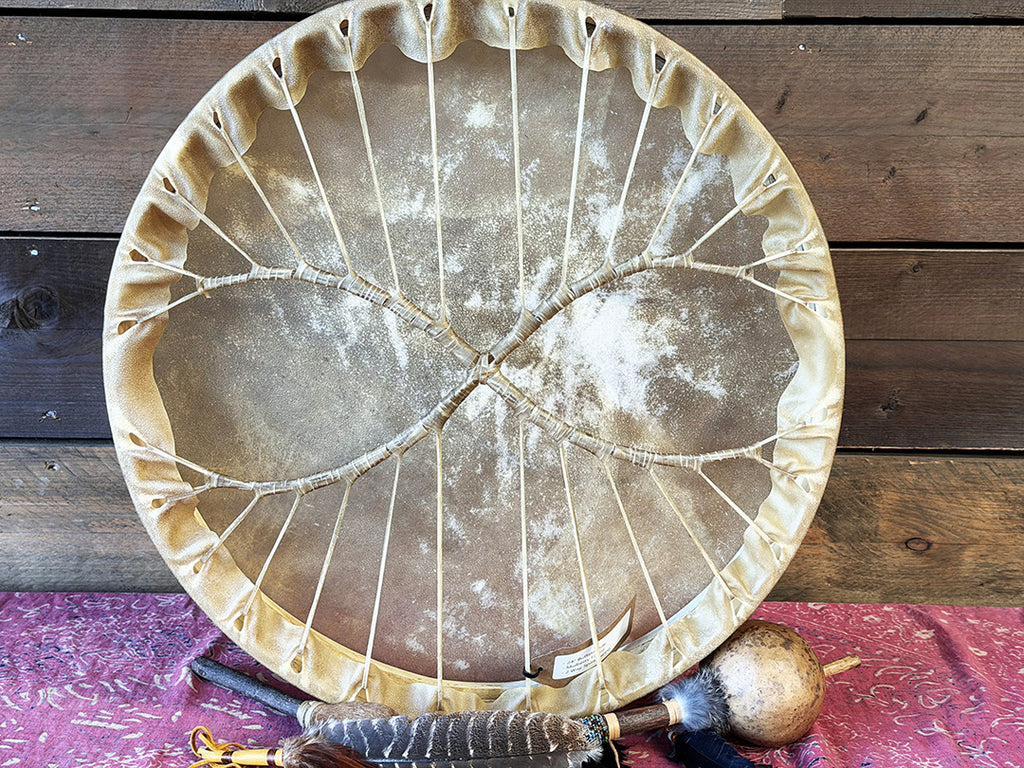 24" Buffalo Shamanic Drum Two Way Spiral