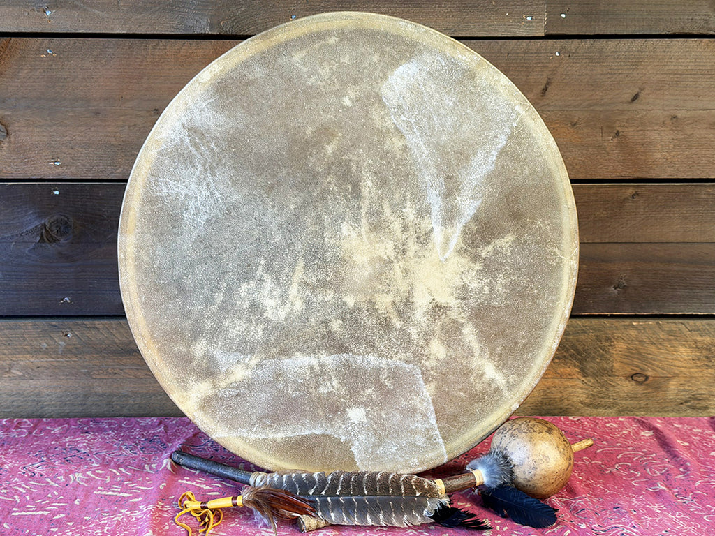 24" Buffalo Shamanic Drum Two Way Spiral