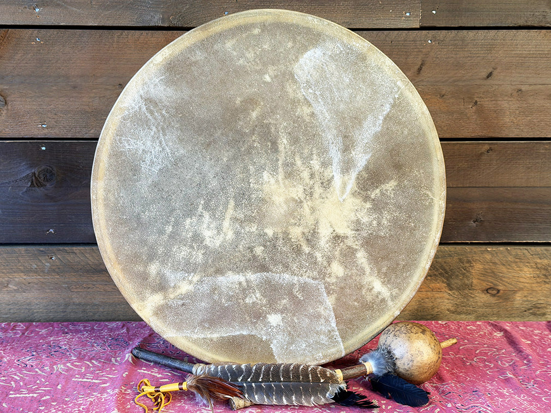 24" Buffalo Shamanic Drum Two Way Spiral