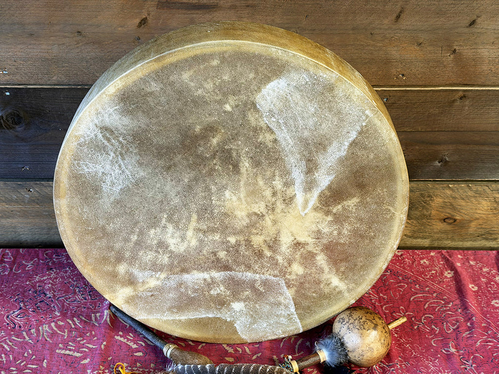 24" Buffalo Shamanic Drum Two Way Spiral