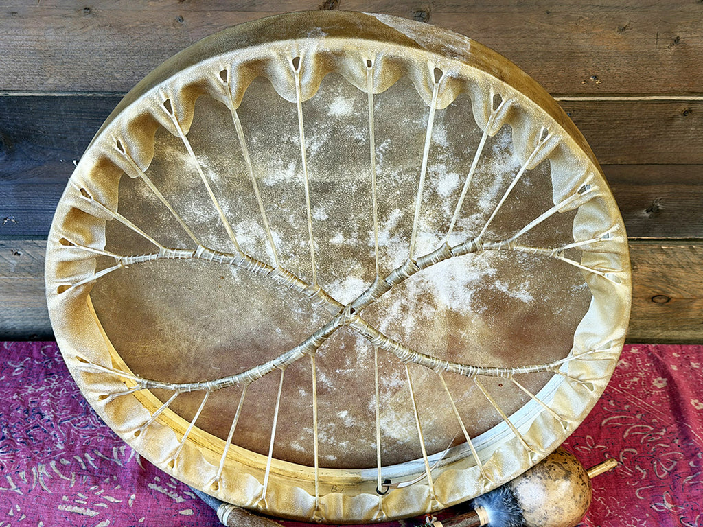 24" Buffalo Shamanic Drum Two Way Spiral
