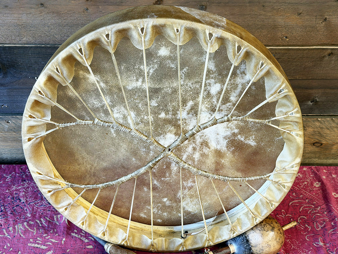 24" Buffalo Shamanic Drum Two Way Spiral