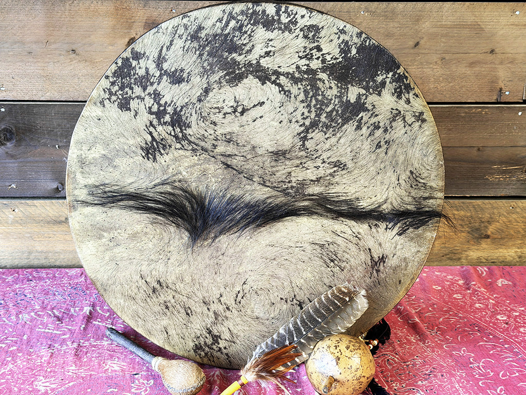 24" Buffalo Shamanic Drum Ankh