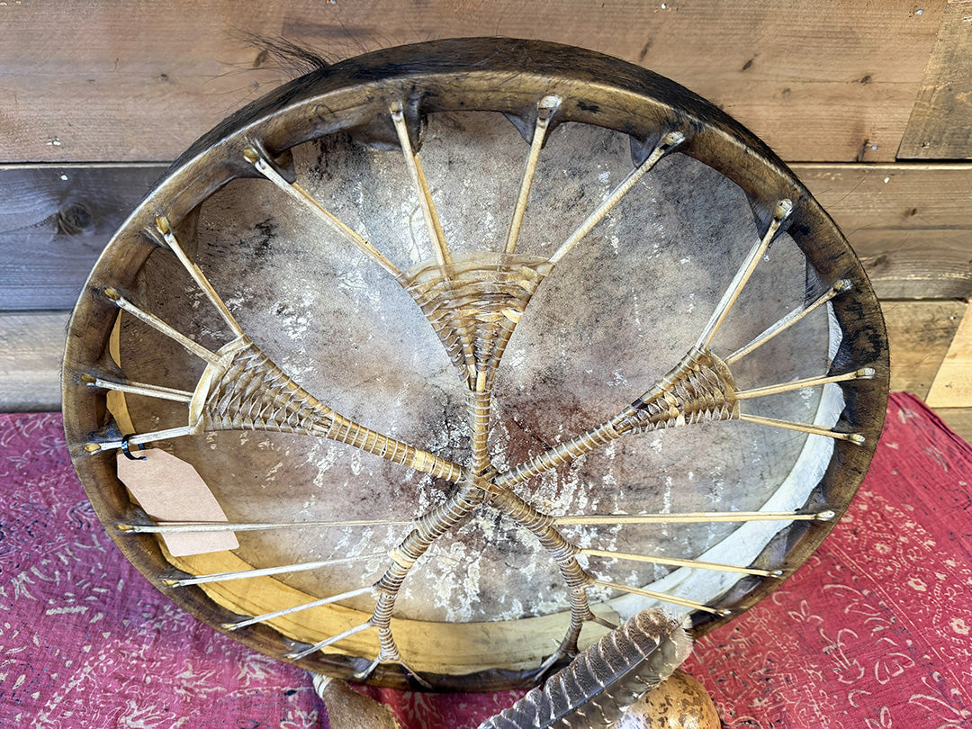 24" Buffalo Shamanic Drum Ankh