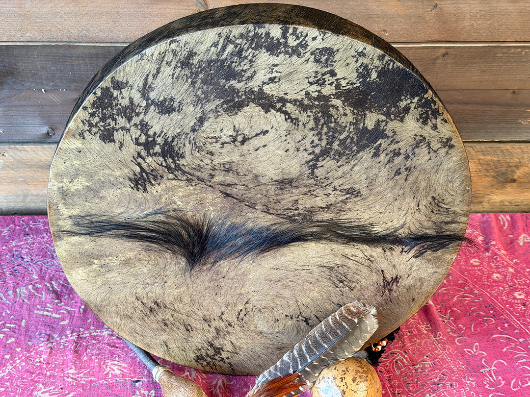 24" Buffalo Shamanic Drum Ankh