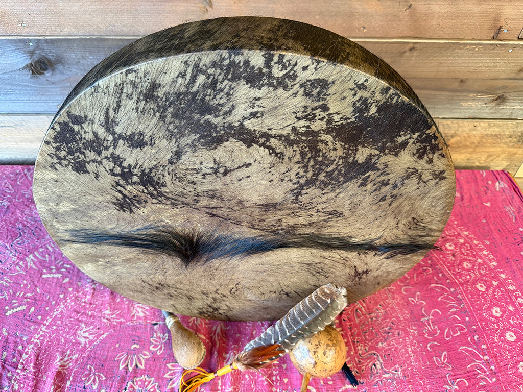 24" Buffalo Shamanic Drum Ankh