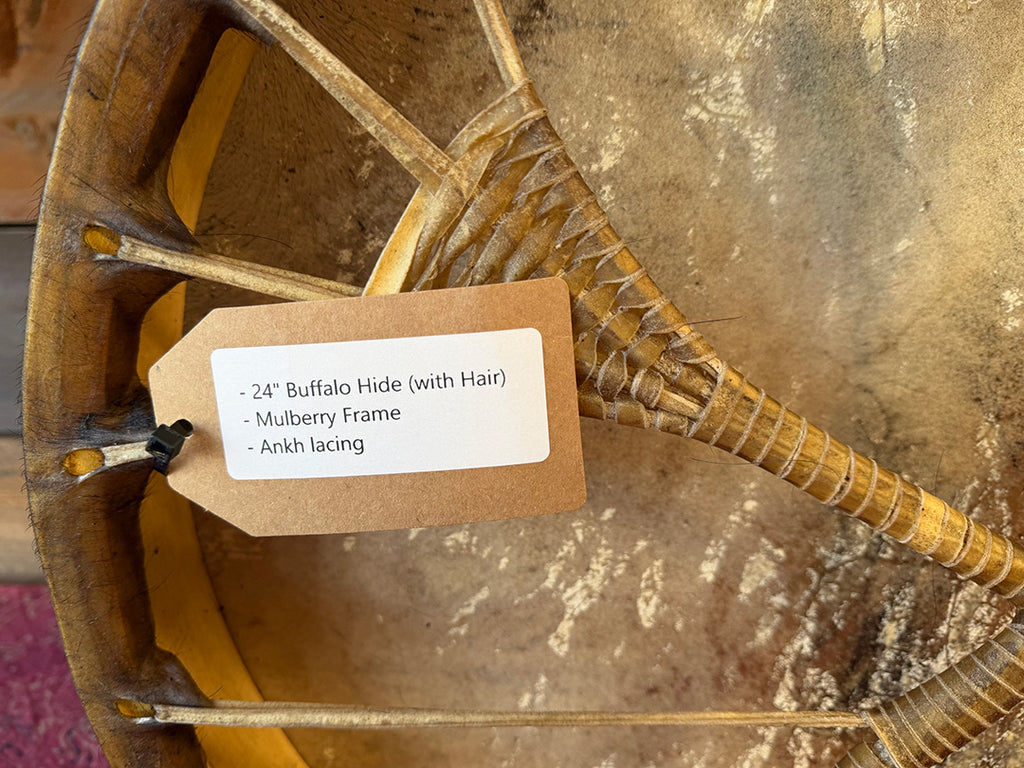 24" Buffalo Shamanic Drum Ankh