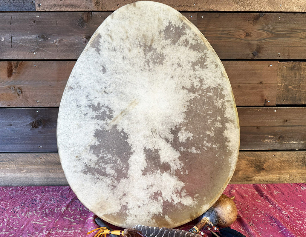 28" Oval Buffalo Shamanic Drum Two Way Spiral