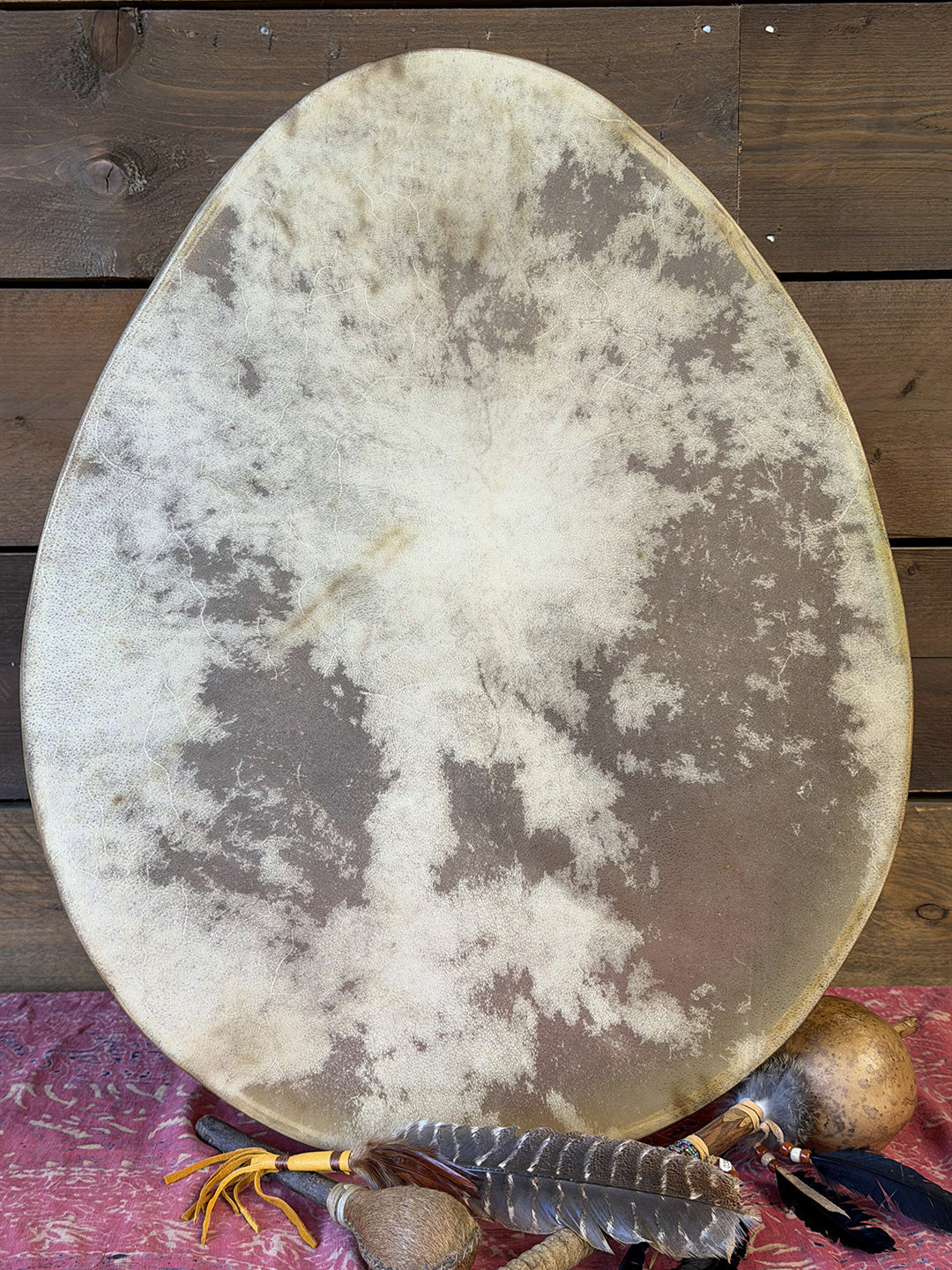28" Oval Buffalo Shamanic Drum Two Way Spiral
