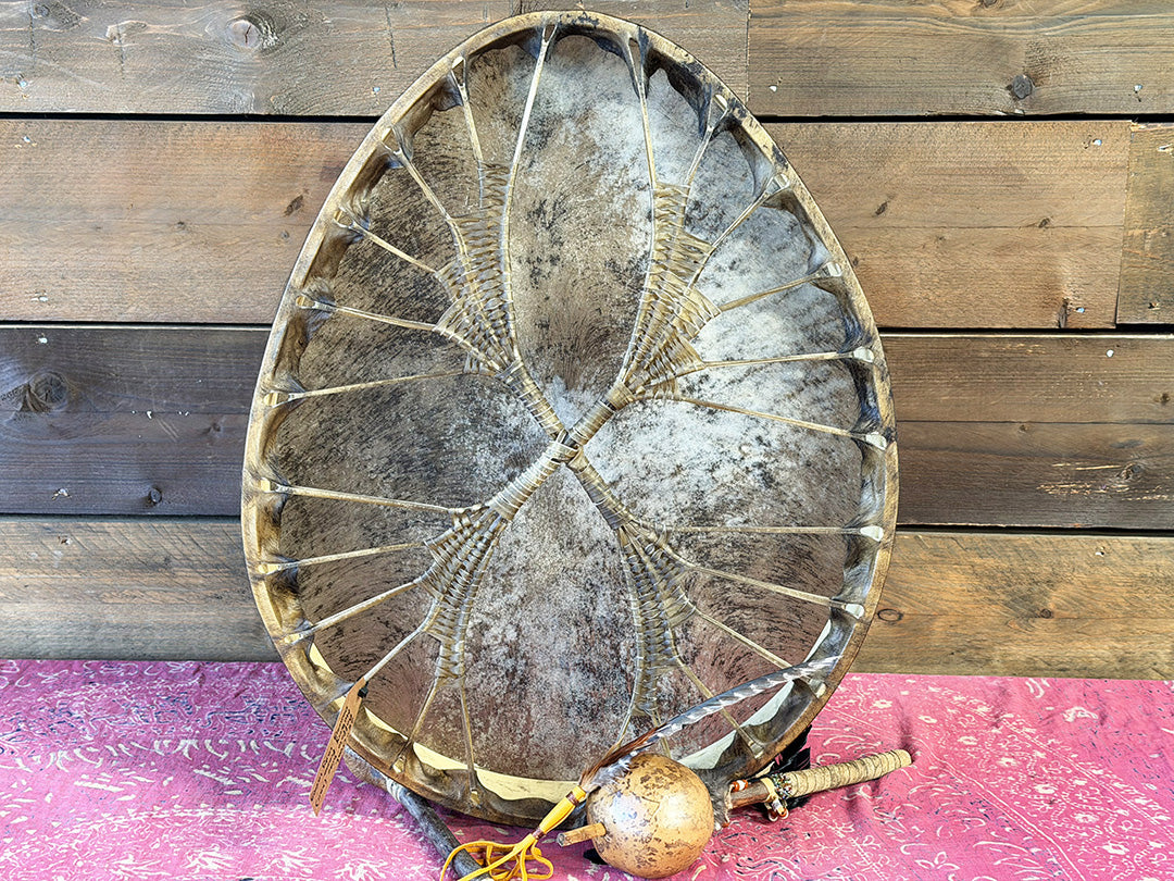 28" Oval Buffalo Shamanic Drum Dancing Lady