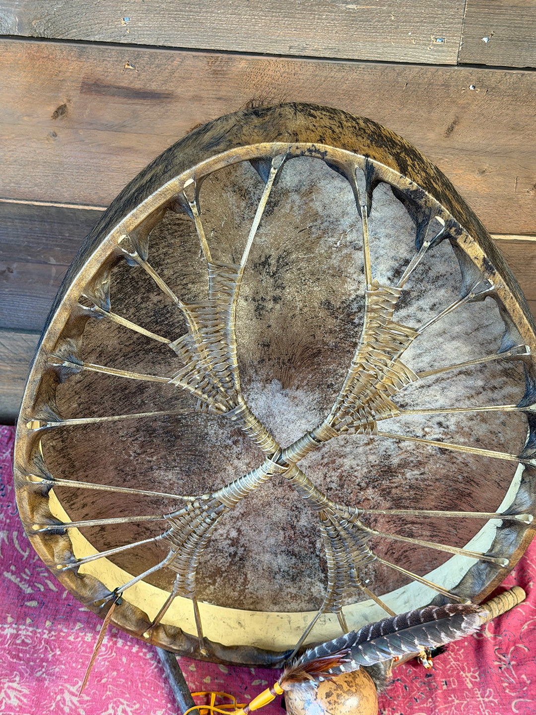 28" Oval Buffalo Shamanic Drum Dancing Lady