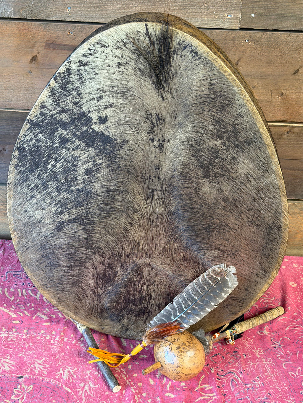 28" Oval Buffalo Shamanic Drum Dancing Lady