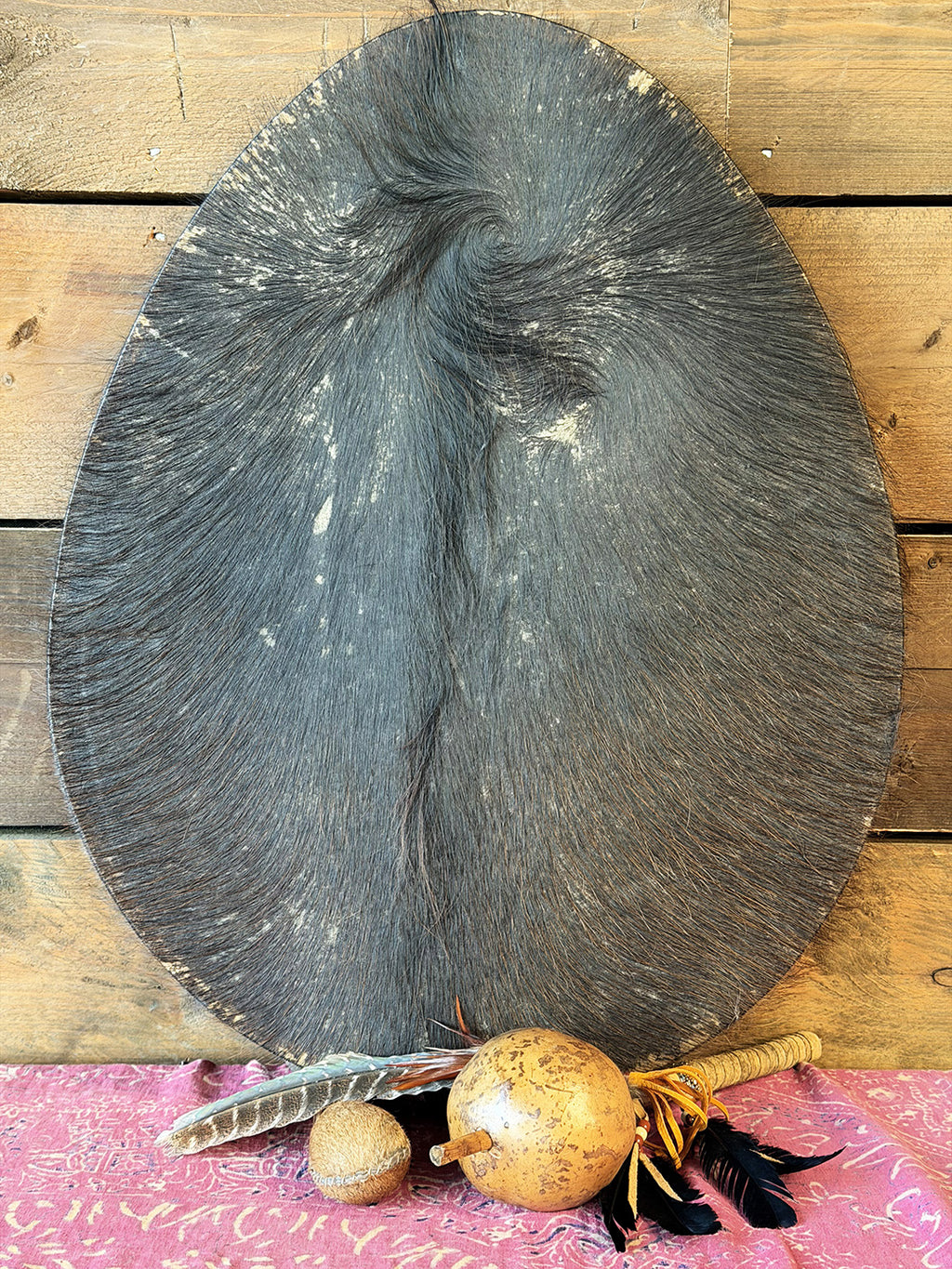 28" Oval Buffalo Shamanic Drum Ankh