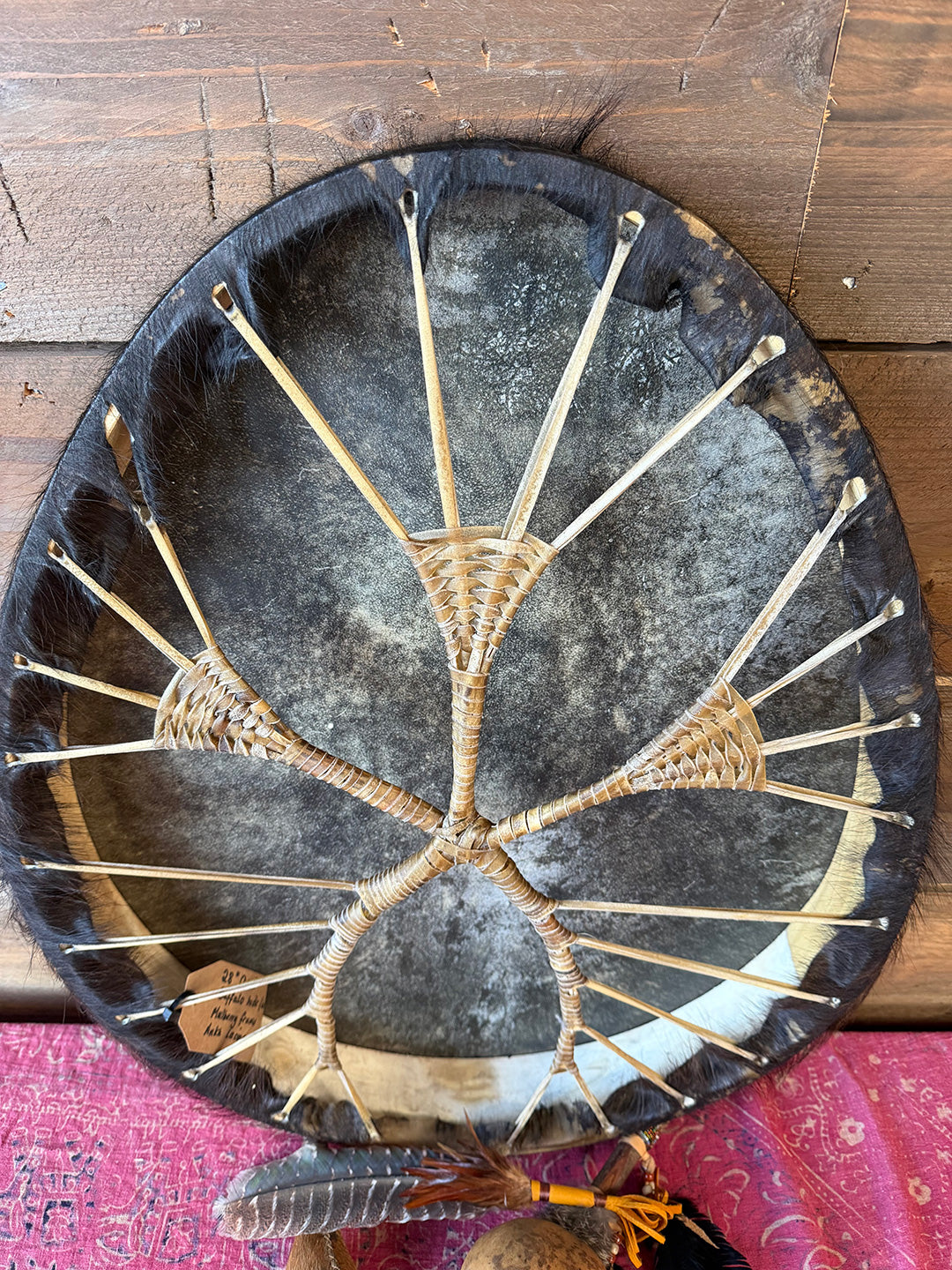 28" Oval Buffalo Shamanic Drum Ankh