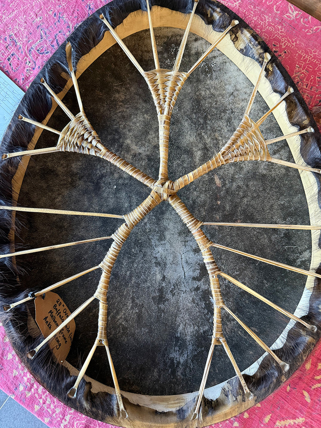 28" Oval Buffalo Shamanic Drum Ankh