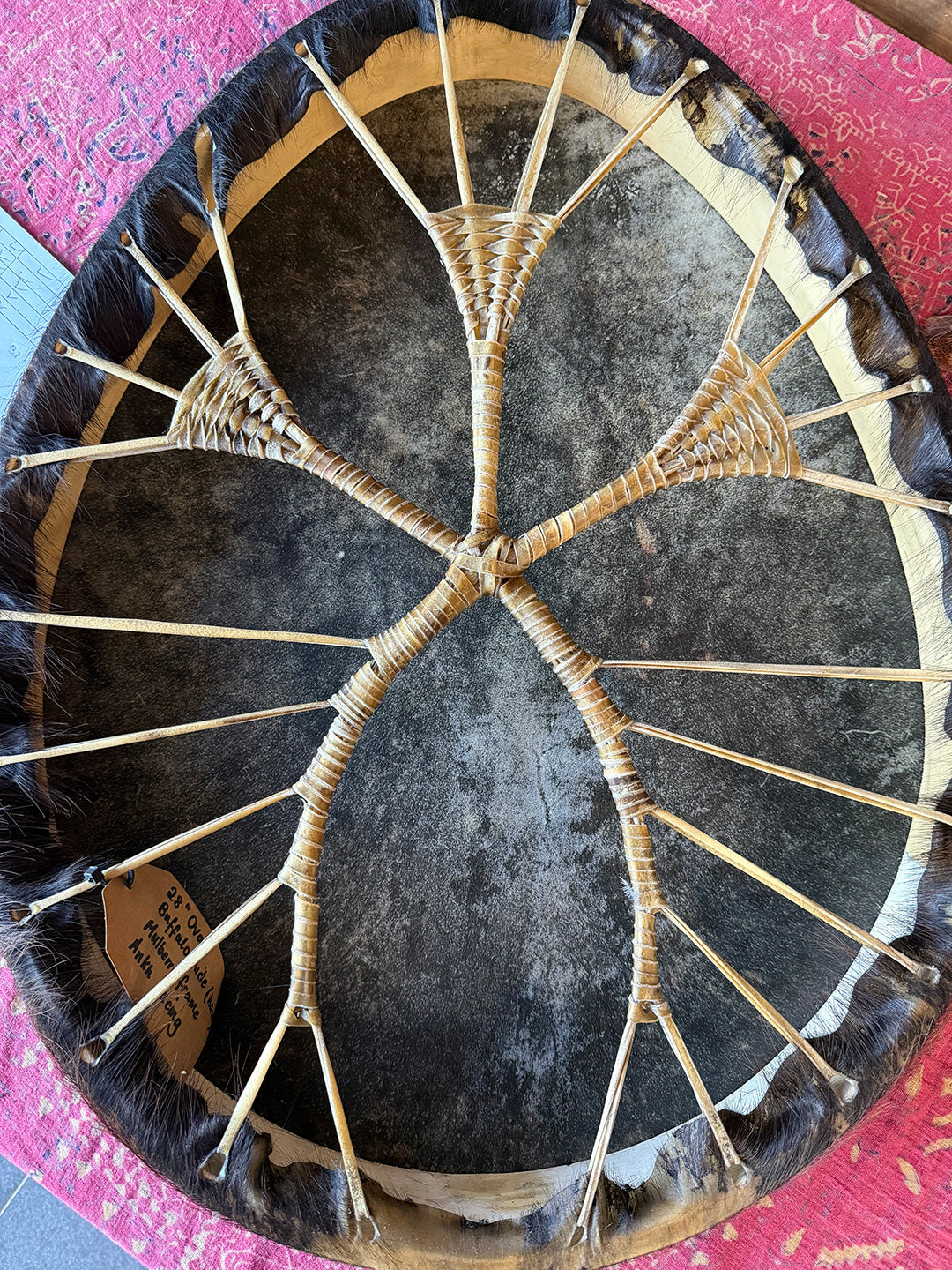 28" Oval Buffalo Shamanic Drum Ankh