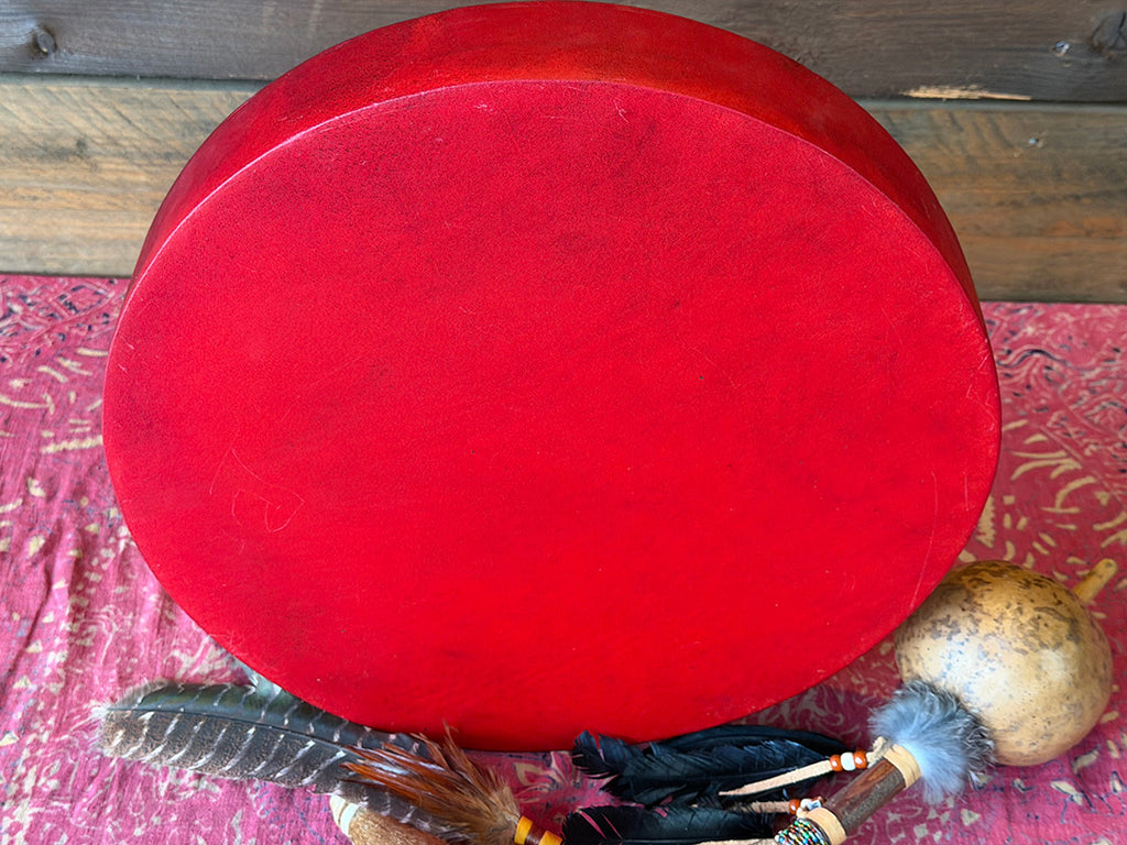 14" Buffalo Shamanic Drum Extended Cross Lace