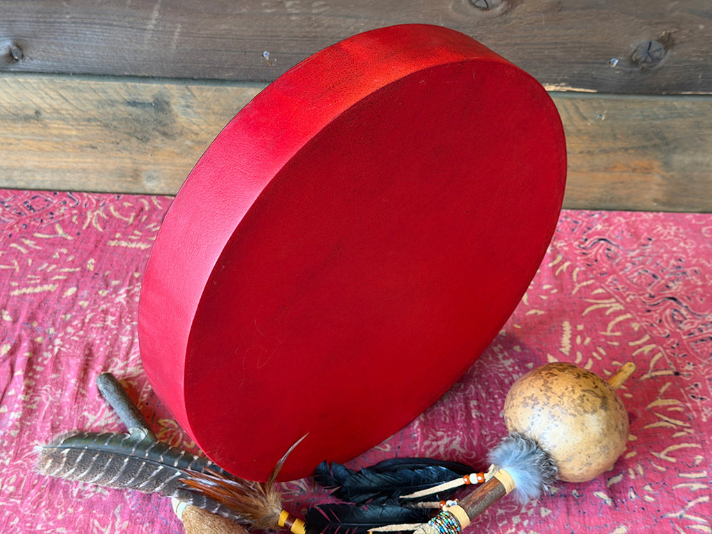 14" Buffalo Shamanic Drum Extended Cross Lace