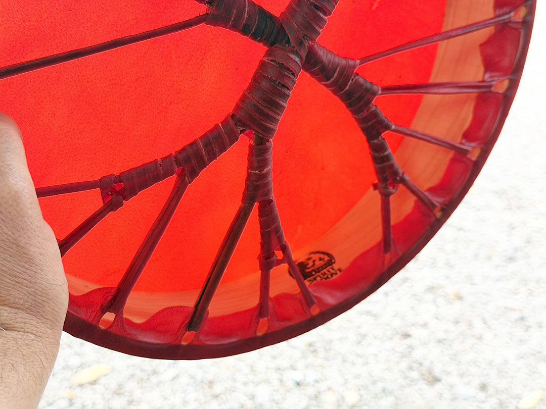 14" Buffalo Shamanic Drum Two Way Spiral Lace