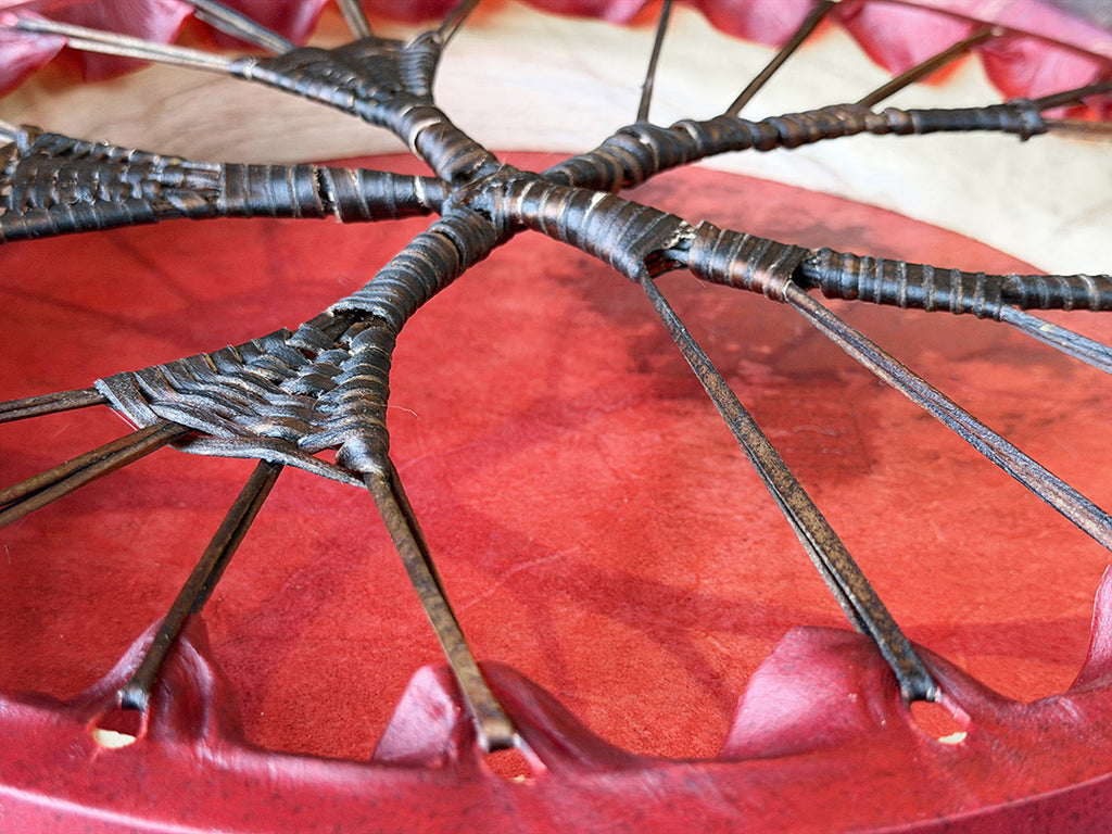 16" Buffalo Shamanic Drum Ankh Lace