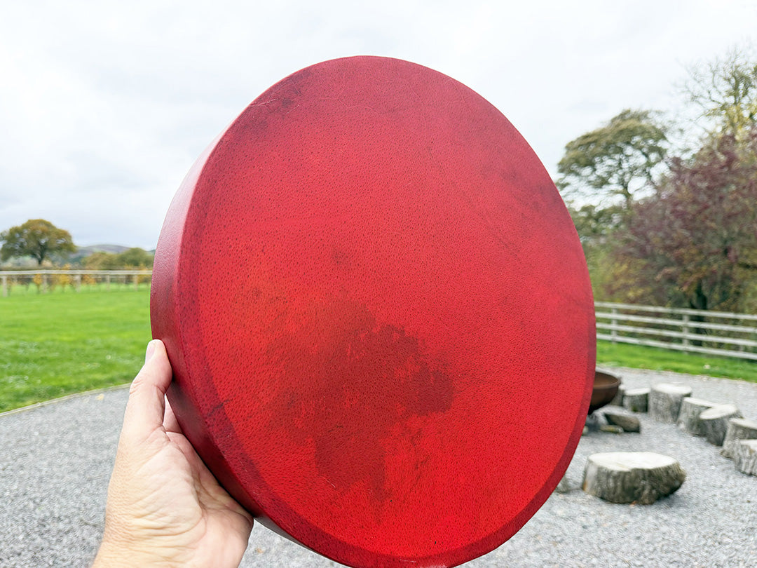 16" Buffalo Shamanic Drum Ankh Lace