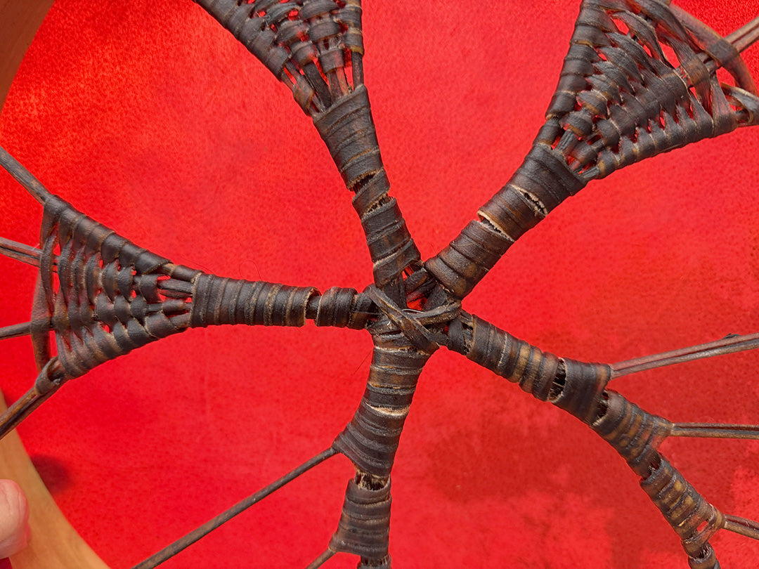 16" Buffalo Shamanic Drum Ankh Lace